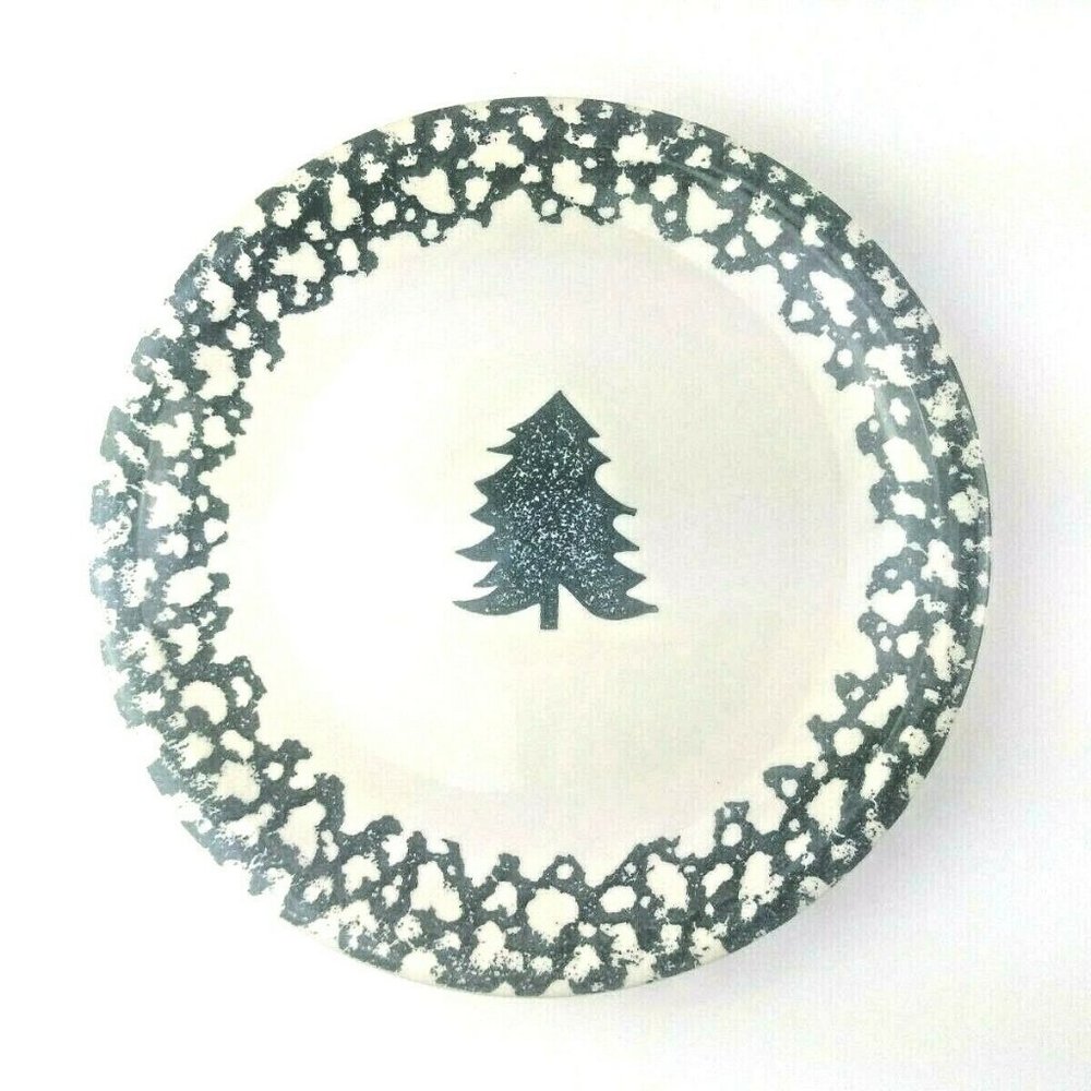 Tienshan Winter Wonderland Folk Craft Tree Platter